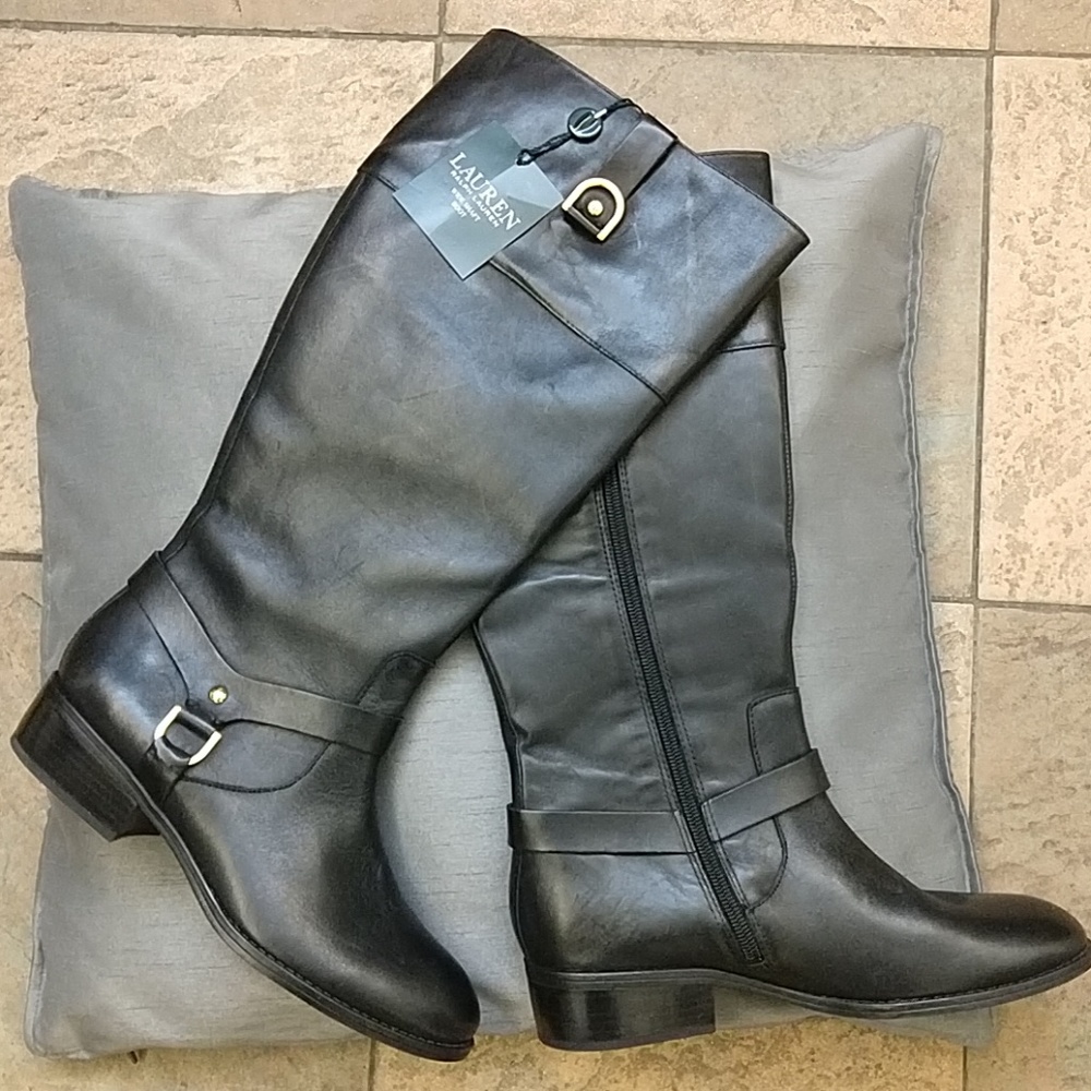 New Ralph Lauren leather boots wider shaft